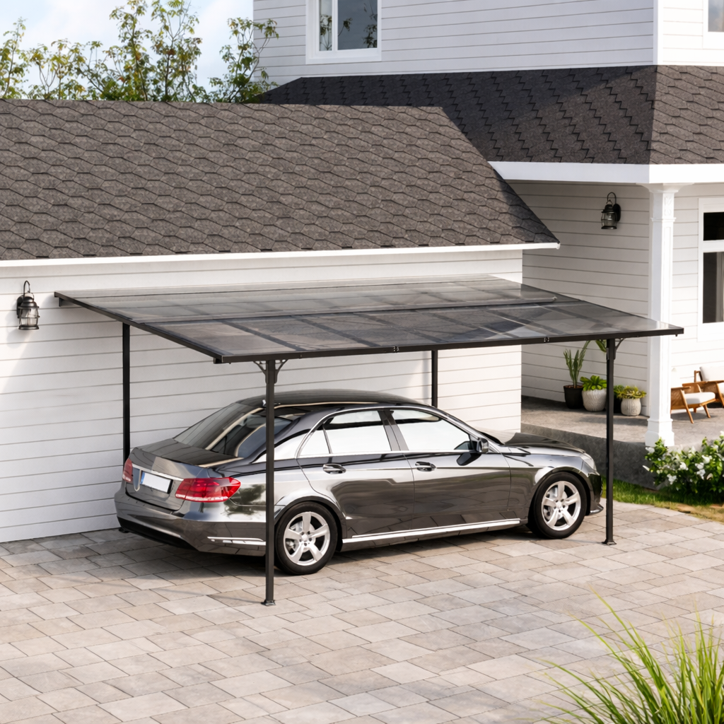 Pergola en Aluminium Rigide avec Toit Polycarbonate Abri de Voiture 500 x 299